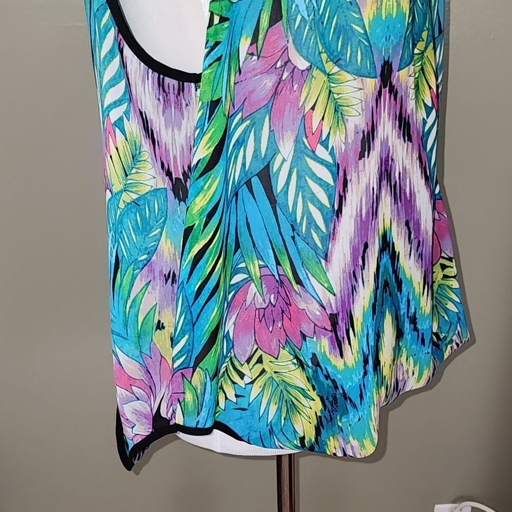 Nicole‎ by Nicole Miller Sheer Floral Sleeveless Top Size X-Large - Picture 13 of 15